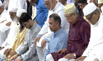 জাতীয় ঈদগাহে প্রধান জামাতে একসঙ্গে রাষ্ট্রপতি ও প্রধানমন্ত্রী