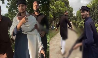 নারায়ণগঞ্জের পার্কে দুই যুবকের ‘অস্ত্রের মহড়া’