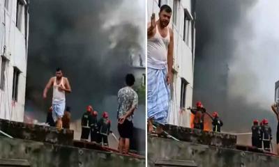 বাড্ডায় ফার্নিচারের গোডাউনে আগুন