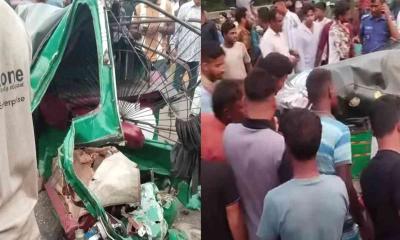 সিরাজগঞ্জে বাস-সিএনজির সংঘর্ষে নিহত ৩ জন