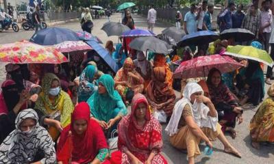 মহাখালীতে শ্রমিক বিক্ষোভে স্থবির যান চলাচল