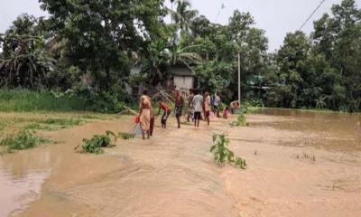 পাহাড়ি ঢলে হবিগঞ্জের তিন গ্রাম পানির নিচে
