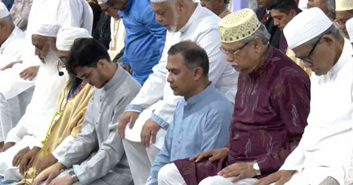 জাতীয় ঈদগাহে প্রধান জামাতে একসঙ্গে রাষ্ট্রপতি ও প্রধানমন্ত্রী