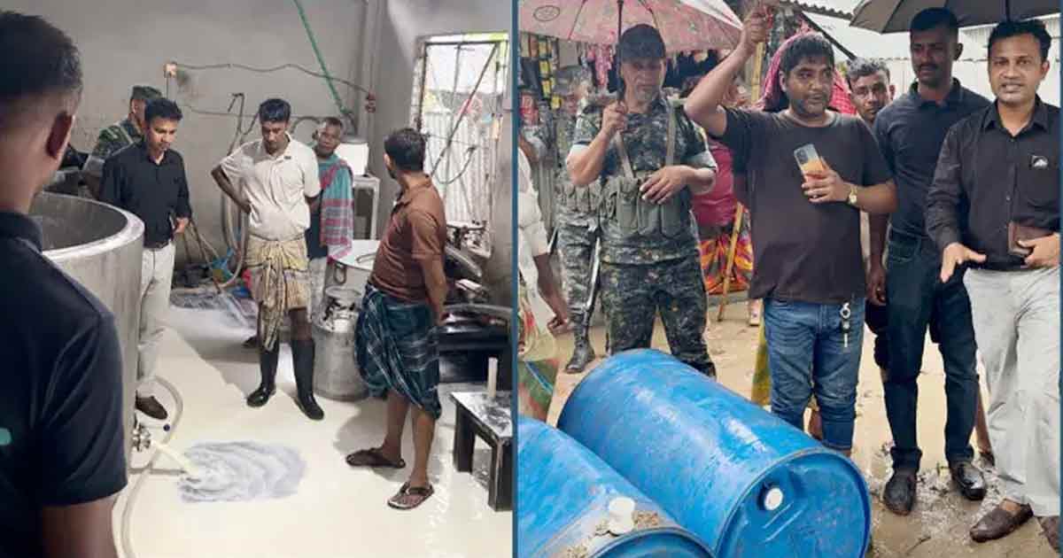 পাবনায় আড়াই হাজার লিটার ভেজাল দুধ জব্দ, খামার সিলগালা