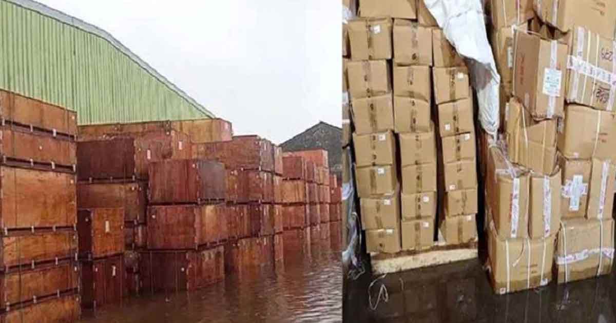 বেনাপোল বন্দরে পানিতে ডুবছে কোটি কোটি টাকার পণ্য