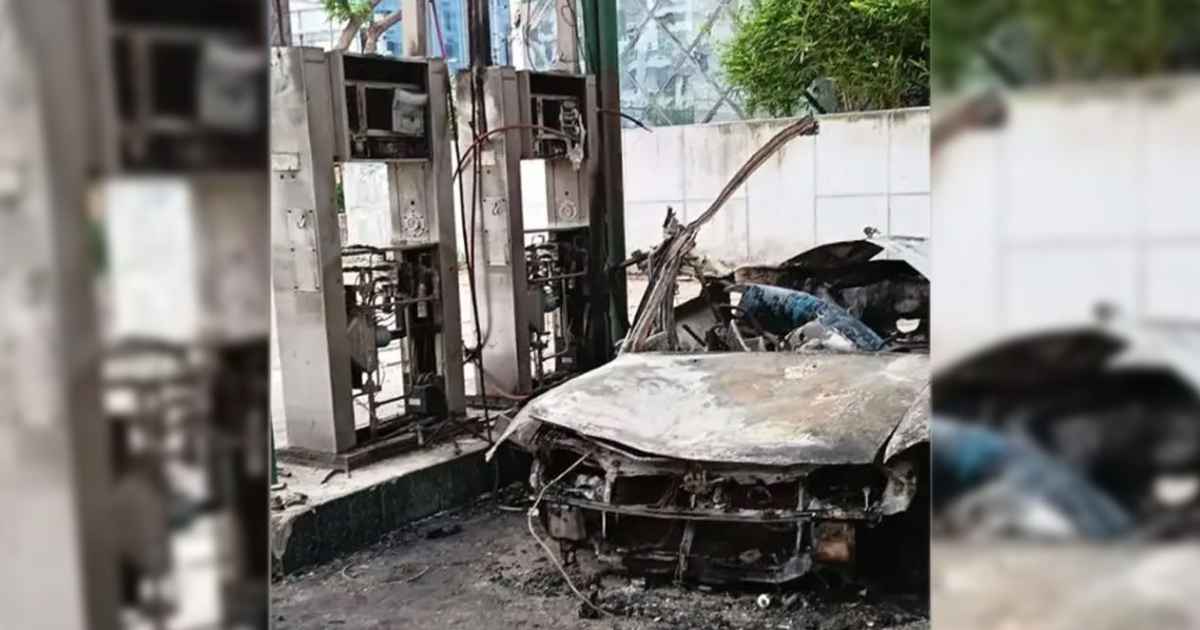 কুড়িলে সিএনজি পাম্পে গাড়ির গ্যাস সিলিন্ডারে বিস্ফোরণ